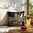 thumbnail image 7 of Halloween Home Decor, Summerween Decor, Halloween Throw Pillow, Pillow Cover, 18X18 Inch Woven Linen Pillow Protector with Witch, Jack O Lantern, Surfboard and Pineapple Print for, 7 of 7