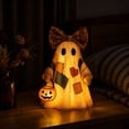 thumbnail image 5 of Lighted Vintage Patchwork Ghost, LED Ghost Tabletop Figurine, Vintage Halloween Patchwork Ghosts Lamp, Rustic Fall Figurine Decoration for Mantel Shelf Entryway Porch, 5 of 6