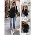 thumbnail image 6 of STARVNC Women Square Neck Long Sleeve Pleated Curved Hem Tunic Top, 6 of 7