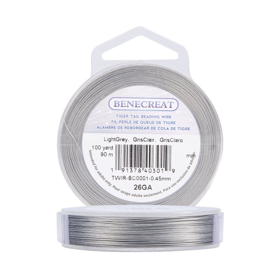BENECREAT 295Feet 0.5mm Tiger Tail Beading Wire 7-Strand Bead Stringing Wire for Necklace Bracelet Jewerly DIY Project