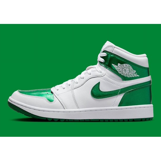 Ni - ke Ni - ke Air Jordan 1 High G White Pine Green Metallic DQ0660-130 Men's Golf Shoes