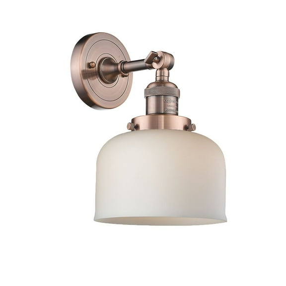 Innovations 1-LT Vintage LED Large Bell 8" Sconce - Antique Copper - 203-AC-G71-LED