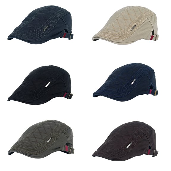 Men Breathable Hat Adjustable Newsboy Beret Ivy Cap Cabbie Flat Cap