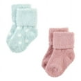 thumbnail image 6 of Hudson Baby Infant Girl Cozy Chenille Newborn and Terry Socks, Mauve Mint Dot, 12-24 Months, 6 of 6