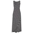 thumbnail image 3 of Herrnalise Women Summer Casual T Shirt Dresses Women Summer Sleeveless Stripes Irregular Split Casual Vacation Beach Dress, 3 of 9