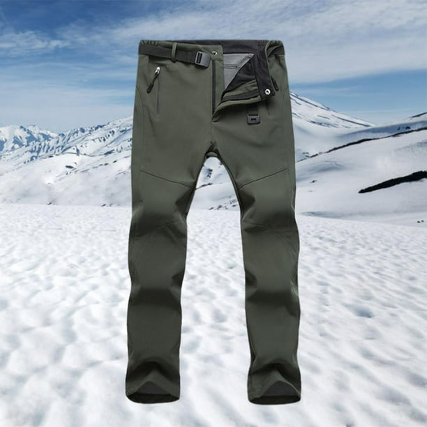 Womens Ski Pants Cargo Hiking Pants Waterproof Softshell Ski Snow Pants  Warm Green 