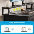 thumbnail image 3 of L Shaped Gaming Desk with File Drawer & Power Outlet, 53" Reversible Home Office Desk with Monitor Stand & Storage Drawers, Modern Corner Computer Desk with CPU Stand & Printer Storage Shelves, Black, 3 of 10
