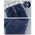 thumbnail image 5 of Girls Winter Jeans Toddler Baby Fleece Lined Pants Thicken Elastic Waist Cute Printed Casual Jean Trousers, Blue, 6 Years, 5 of 7