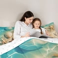 thumbnail image 4 of Manfei Beach Seashell Starfish Underwater Queen Comforter Set for Kids Boys and Girls, Coastal Ocean Print Bedding Comforter Set, Reversible 3 Pieces, 1 Comforter and 2 Pillowcases, 4 of 6