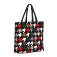 thumbnail image 2 of Sigee Houndstooth Green Red Print Large Capacity Zippered Tote Bag - Durable, Stylish and Versatile for Everyday Use, 2 of 9