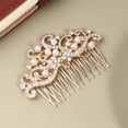 thumbnail image 3 of Coiffe de Coiffure de Mariée Exquise Délicate Coiffure Accessoires de Robe de Mariée Parti Ornement de Cheveux pour les Femmes (Or), 3 of 9