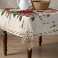 thumbnail image 4 of Patriotic American Flag Table Cloth Waterproof Tablecloths, Vintage Roses Floral Paisley Brown Tablecloth Dining Table Cover for Kitchen Party Tabletop Outdoor, Square Tablecloth 60x60 Inch, 4 of 9