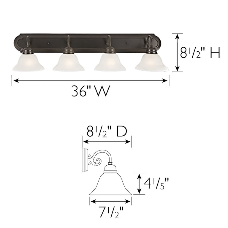 Design House 517714 Millbridge Vanity Light Dimmable with Frosted 