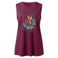 thumbnail image 5 of Womens T Shirts Trendy Sunflower Graphic Tees Navy Sleeveless Peace Sign Loose Tank Tops Red Fashion Casual Blouses L, 5 of 6