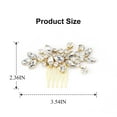 thumbnail image 2 of Crystal Bride Wedding Hair Comb Hair Accessories with Rhinestone Bridal Side Combs for Women and Girls (B Gold), 2 of 4