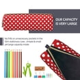 thumbnail image 5 of Rateoe Red Polka Dot Print Leather Pencil Case with Smooth Zipper, Compact Storage for Writing Tools & Art Supplies, 8.26" x 1.96" x 2.16", 5 of 7
