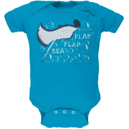

Sea Flap Flap Stingray Turquoise Soft Baby One Piece - 12 month