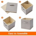 thumbnail image 4 of 16 Packs Storage Cubes, 11 Inch Cube Storage Bins, Foldable Decorative Fabric Storage Baskets for Organizing Home Organizers with Handles for Shelves, Closet, Light Gray, 4 of 8