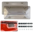 thumbnail image 3 of Gray 2-Pack ABS+PC License Plate Frames with Mounting Screws & Nuts - Weatherproof, UV-Resistant, Universal 6x12 Inch Fit for Cars - Lightweight, Shatterproof, Easy Installation License Plate Holders, 3 of 6