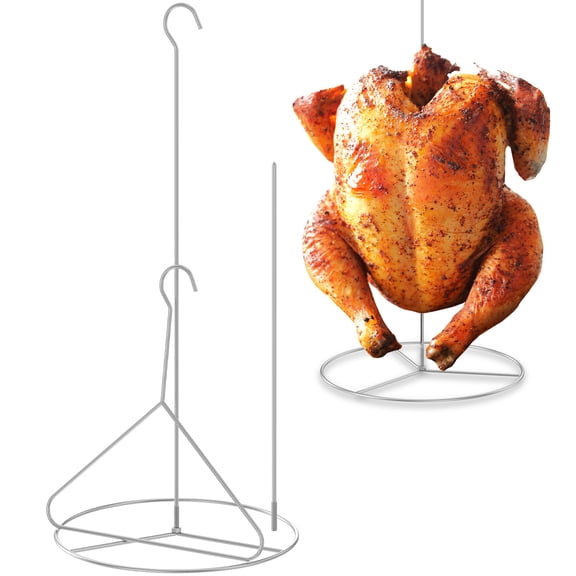 Stainless Steel Turkey Fryer Stand Kit Chicken Fryer Rack Turkey Roasting Vertical Rack Dishwasher Safe for Kitchen Grilling