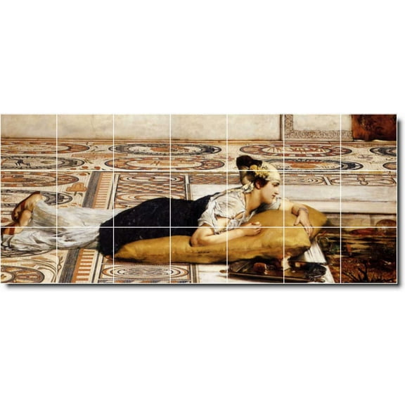 Ceramic Tile Mural-Lawrence Alma-Tadema Animals Painting 51. 29.75" w x 12.75" h using (21) 4.25 x 4.25 ceramic tiles