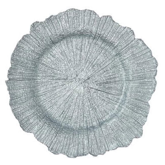 Leeber 31162 Sea Sponge Chargers Plate, Silver - Set of 4