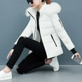 thumbnail image 5 of Aboser Womens Puffer Jackets with Faux Fur Hood Winter Warm Bubble Jacket Coat Windproof Stand Collar Outerwear Full Zip Long Sleeve Coats with Pockets, 5 of 8