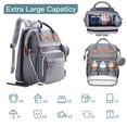 thumbnail image 2 of ISMGN Mochila para pañales con cambiador, bolsa para pañales grande, bolsa para bebé, bolsa para pañales multifuncional, gris, 2 of 5