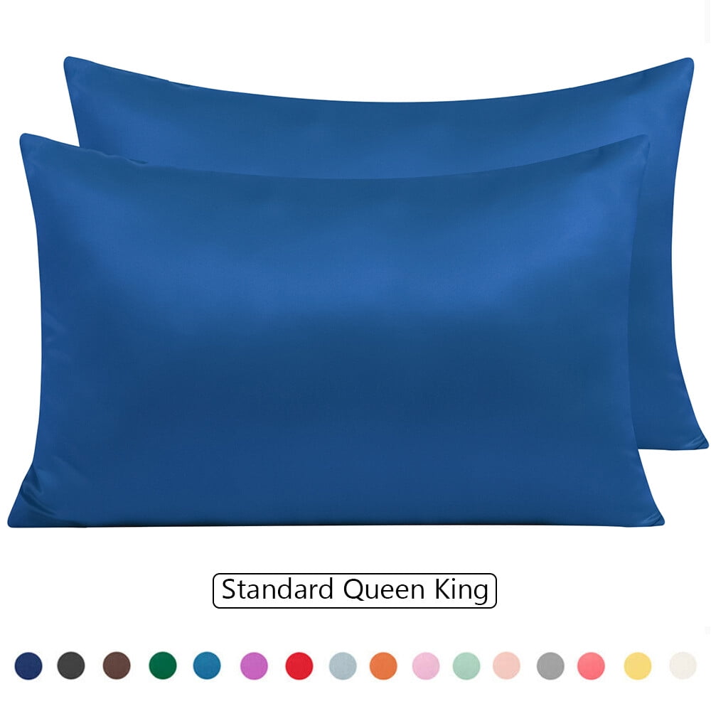 Silk Satin Pillowcase for Hair Skin Pillow Cases Set of 2 Zipper Pillow Covers