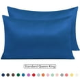 thumbnail image 2 of Silky Satin Pillowcase For Skin and Hair Zipper Pillow Case 2 Pack NTBAY Bedding, 2 of 11