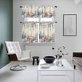 thumbnail image 4 of Blue Coastal Kitchen Curtains Sets for Windows 24 Inch Length, Summer Beach Starfish Weeping Eucalyptus Retro Rod Pocket Window Treatments Tier Curtains and Valances Set for Bedroom/Bathroom, 4 of 8
