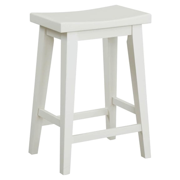Pemberly Row Contemporary Engineered Wood Counter Stool in Off White