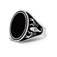 thumbnail image 3 of Metal Masters Mens Scorpio Zodiac Sign Ring 925 Sterling Silver Black Onyx Stone Oval 25mm, 3 of 6