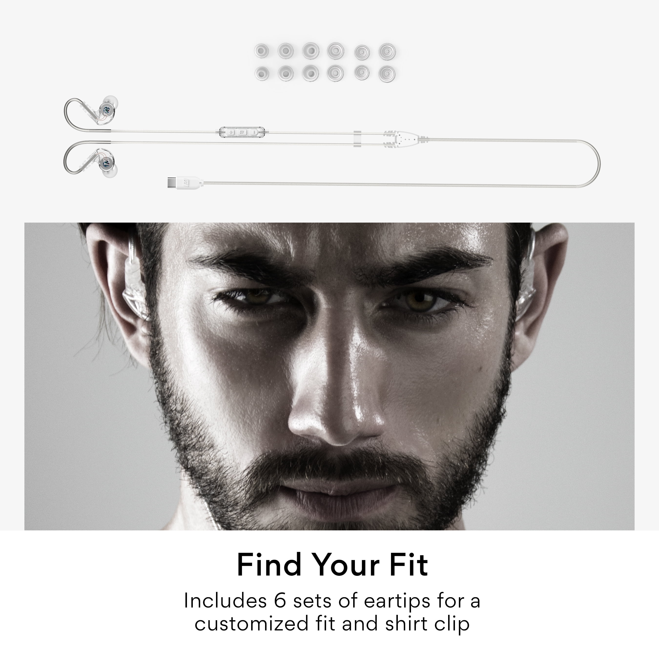 MEE audio M6 USB Type C Wired Headphones Earphones for Running/Sport; USB-C Headset with Mic & Remote