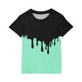 thumbnail image 4 of Jinhomg Kids Casual Summer Tees Boys Girls Cute Color Block Tops Lightweight Comfy Short Sleeve Crew Neck T-Shirts Daily Wear Mint Green 3 Years, 4 of 6