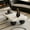 White Top + Black Legs, variant on Noble House 40" Cloud Shaped Coffee Table with Ball Legs, Modern Aesthetic Accent Table for Living Room, White