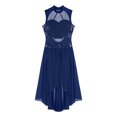 thumbnail image 6 of Alvivi Women Lyrical Dance Dress Sequins Tank Leotard Modern Contemporary Dancewear Costume Navy Blue XL, 6 of 7