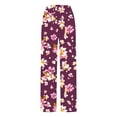 thumbnail image 5 of USNSM Women's Pants Elastic Waist Loose Workout Wide Leg Pants Casual Baggy Colorful Floral Printed Pants with Pockets Multicolor#01 XXXXXL, 5 of 5