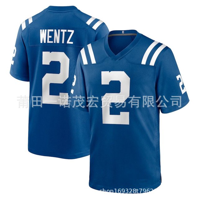 Colts Embroidered Football Jersey 2# 53#Leonard 18#Manning Replica Player Name Jersey