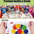 thumbnail image 2 of decorUhome Disposable Plastic Party Tablecloth - 10 Pack, 54 x 108 inch Decorative Rectangular Table Cover, Waterproof Plastic Tablecloth, White & Yellow & Red, 2 of 8
