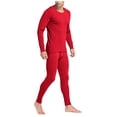 thumbnail image 2 of Chemises à Manches Longues pour Hommes Chemises à Manches Longues pour Hommes Coton Uni Coton Mince Col Rond Manches Longues sous-Vêtements Pantalon Ensemble, 2 of 8