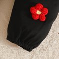 thumbnail image 5 of masbird Newborn Baby Girl Fall Outfits Rib Frill Long Sleeve Ruffled Romper Pants Headband Set 3Pcs Winter Clothes,Red,3-6 M, 5 of 9