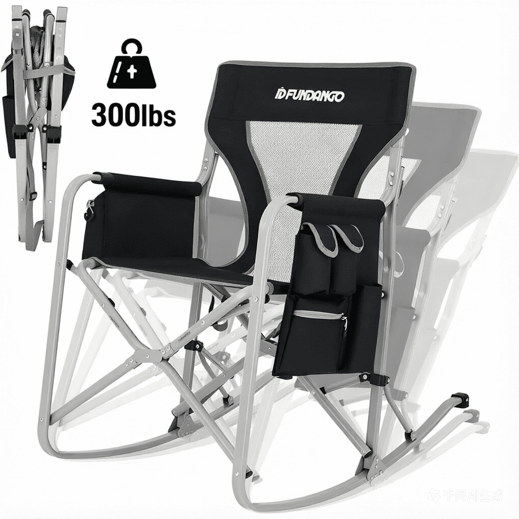 fundango black folding rocking camping product