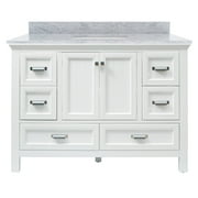 Brantley 49" White Vanity with Carrara White Marble Top