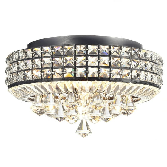 The Lighting Jolie Antique Black Crystal Round 4 Light Flush The Lighting Jolie Antique Black Crystal Round 4 Light Flush Mount Chandelier Com