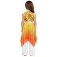 thumbnail image 5 of YiZYiF Girls Sequin Liturgical Worship Praise Dance Dress Tunic with Palazzo Pants Lyrical Dancewear Gold 10, 5 of 6