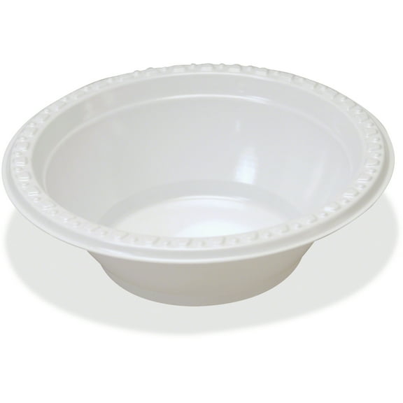 Plastic Dinnerware, Bowls, 12 Oz, White, 125/pack | Bundle of 5 Packs