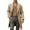 Khaki, variant on Men's Notch Lapel Double Long Trench Coat Cotton Blend Peacoat Color: Black Size: M