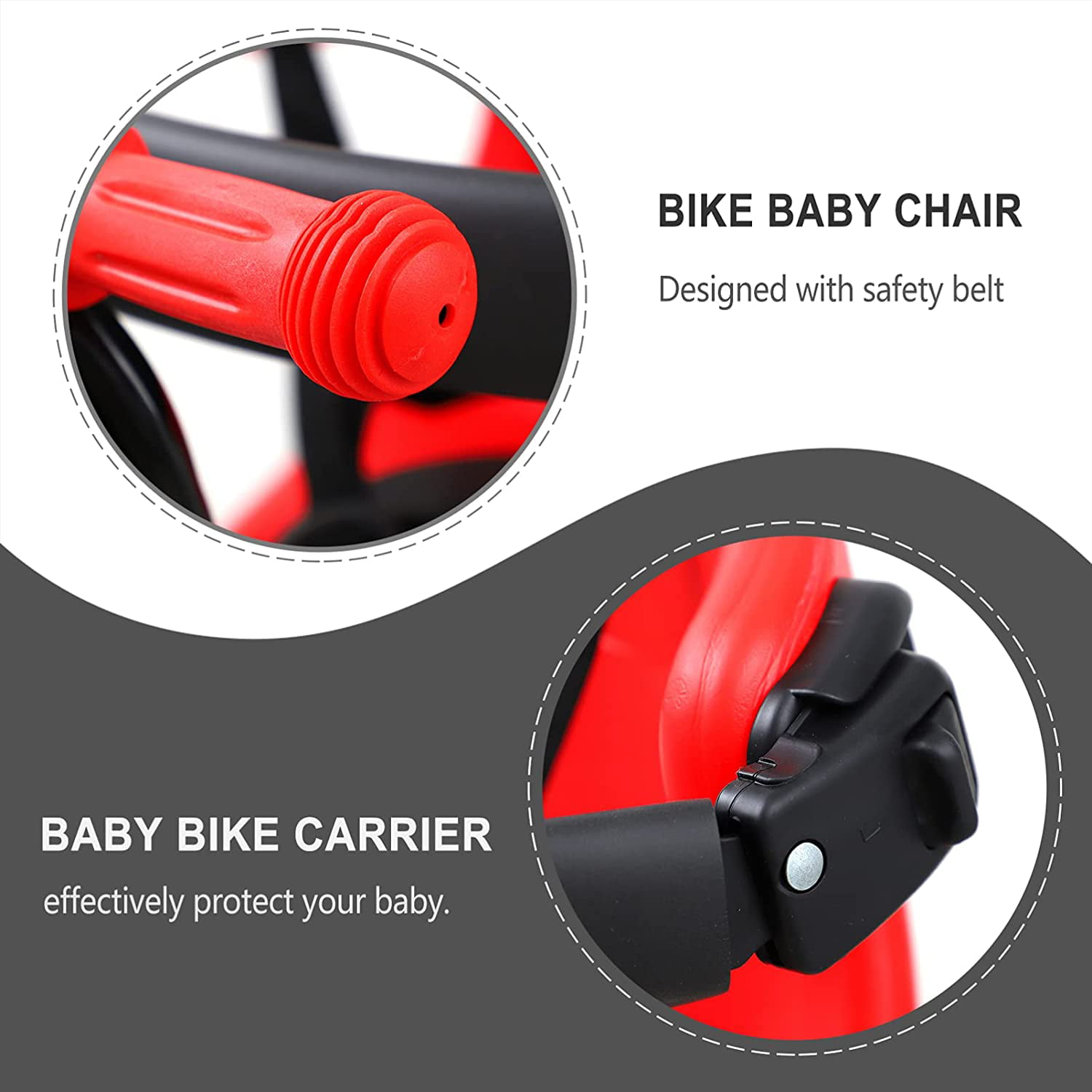 Unomor Bicycle Baby Kids Front Mount Seat Safety Seat with Cushion Armrest Saddle Cushion Foot Pedals Kids Bike Seat for Adult Bike 