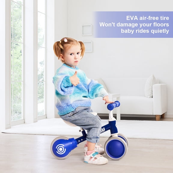 Ayeku, Mini Balance Bike for 12-30 Months Toddlers 6 Inch EVA Wheels, Adjustable Seat, Blue